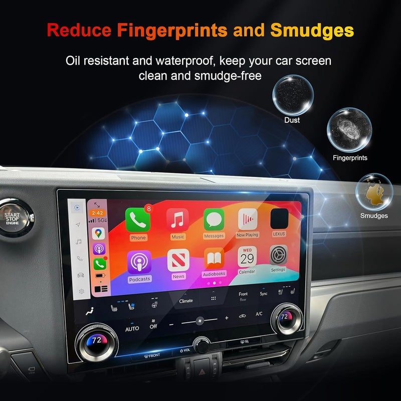 BSTW for 2025 Lexus GX 550 Screen Protector for 2024-2026 Lexus GX550 Luxury/Overtrail/Premium Plus 14-in Touchscreen Display for Lexus GX SUV Accessories Tempered Glass Protective Film (GX 14-In HD) - Image 4